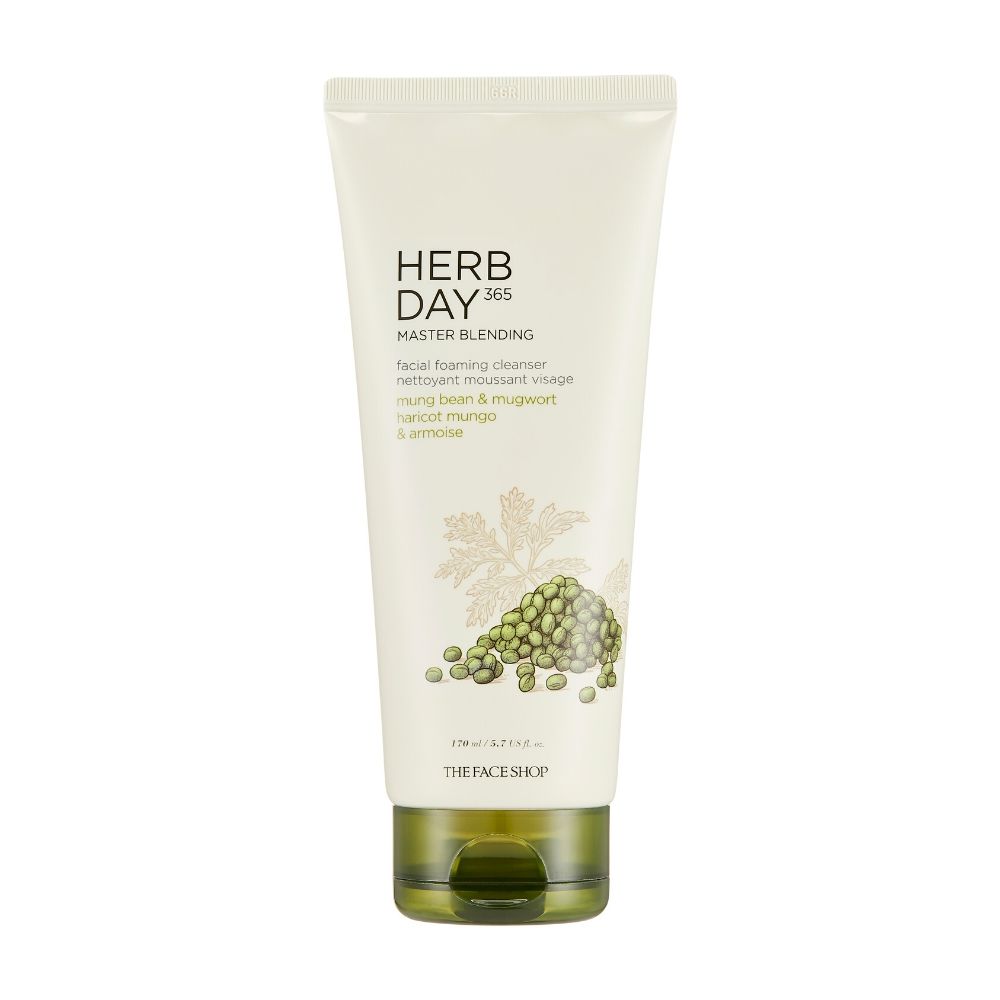 THEFACESHOP Herb Day 365 Master Blending Foaming Cleanser Mungbean & Mugwort