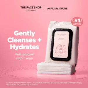 THEFACESHOP Rice Water Bright Cleansing Wipes (50 pcs)